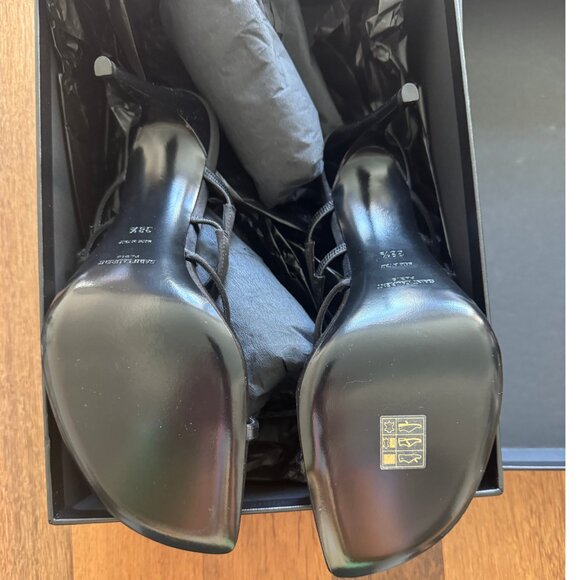 Yves Saint Laurent Jerry 95 Sandals in Crepe Satin and Rhinestones $1390 MSRP - Picture 8 of 9